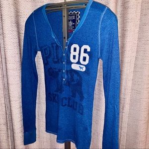 VS Pink Waffle Henley, Size L